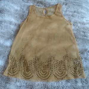 Yellow retro tank top sz small